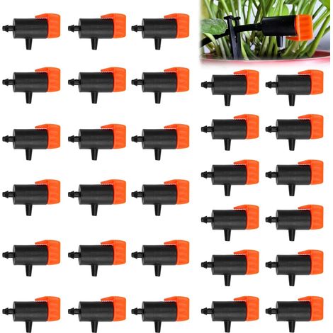 30 Stück Mikro-Tropfsystem-Tropfer, Tropfverteiler für die Gartenbewässerung von Sukkulenten, passend für 4-mm- und 7-mm-Schläuche, verstellbare Endtropfer für die Tropfbewässerung von Sukkulenten, Pf (1/5)