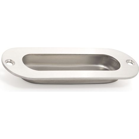 Tirador embutido de acero con acabado mate, dimensiones:120x41x13mm y entrepuntos:119mm -