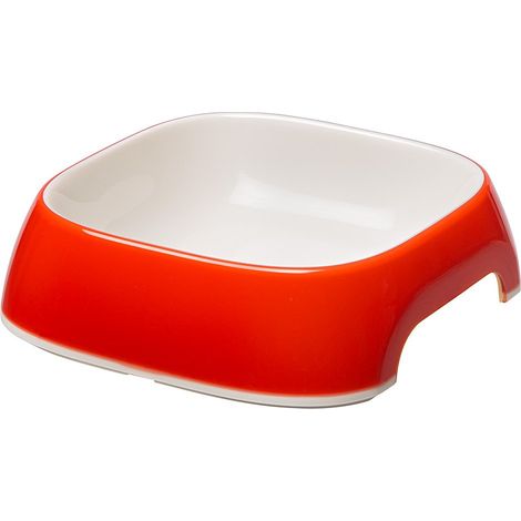 Gamelle pour Chien Glam - Gamelle en Plastique élégante pour l'eau et la Nourriture du Chien, antidérapante, Facile à Nettoyer, 0,75 Litre, Rouge (1/5)