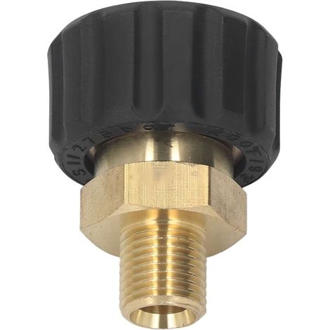 Adattatore per idropulitrice in ottone e gomma, connettore per tubo anti-pressione da G1/4 a M22 X 1,5 mm, filettatura del tubo per sostituzione 5000 PSI (maschio a (1/4)