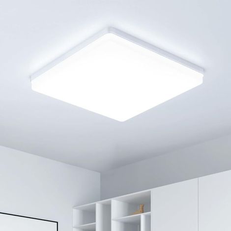 Plafonnier LED UFO Panel: 30CM 48W Carré Lampes de Plafond Moderne 6500K, 4800LM Luminaire Plafonnier Étanche IP44 pour Chambre, Salle De Bain, Salon, Cuisine, Bureau [Classe énergétique E]
