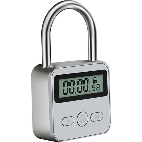 Verrouillage de Temps, Smart Time Lock avec écran LCD Verrou de Synchronisation Cadenas de Sécurité Rechargeable USB Cadenas (1/4)