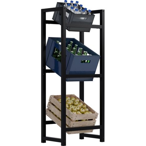 Support pour caisses de boissons Stack Noir 116x47x31 cm (1/5)