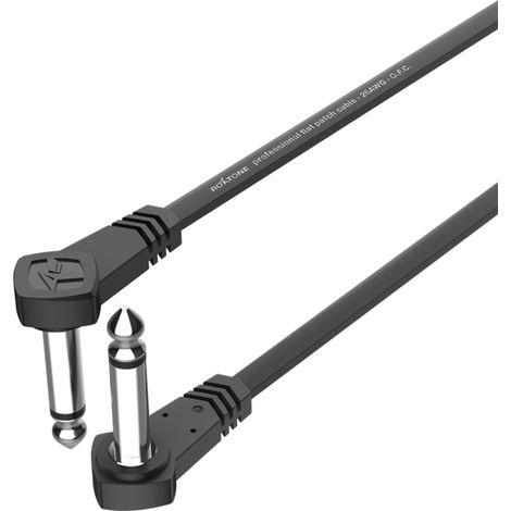 Cable para instrumentos con conector jack angular de 6,3 mm y 50 cm, Roxtone FPJJ100L0005 (1/5)