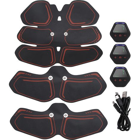 Stimulateur Musculaire Abdominal EMS Rechargeable avec Affichage Numérique pour Fitness (1/5)