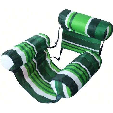 Hamac gonflable aquatique (vert foncé) avec accoudoirs, en PVC, chaise longue flottante gonflable (1/5)
