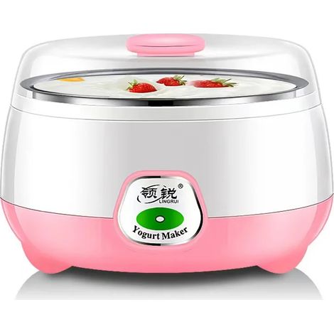 Yaourtière électrique miniature 1 L (rose), machine à vin de riz multifonctionnelle entièrement automatique pour la maison (rose). (1/5)