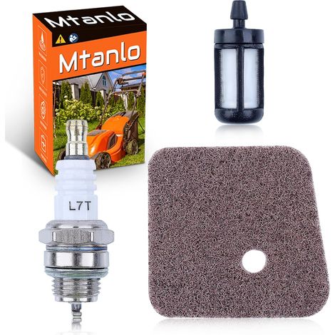 Filtre à air, filtre à carburant, bougie d'allumage pour Stihl FS38 FS45 FS46 FS55 HS45 FC55 KM55 pièces de taille-bordure, filtre à air, filtre à carburant, bougie d'allumage L7T (1/5)