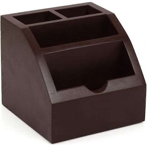 Mehrschichtige Visitenkartenbox aus Holz mit multifunktionalem Stifthalter für drei Karten.
