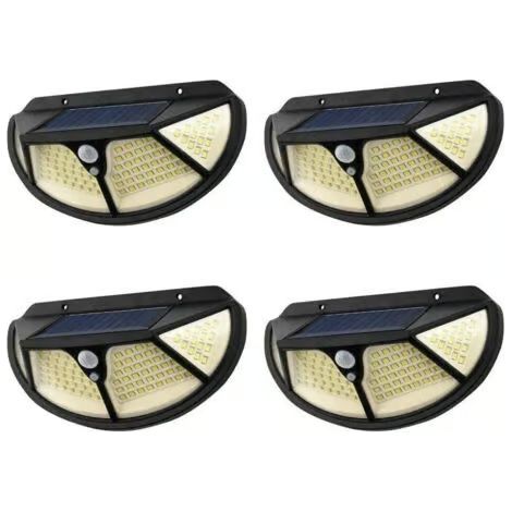 Lot de 4 projecteurs solaires d'extérieur avec détecteur de mouvement, 102 LED SMD Ta005 (1/5)