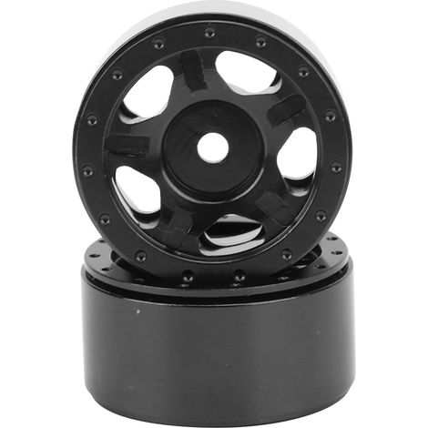Satz mit 2 Radnaben aus Aluminiumlegierung für Axial SCX24 90081 1/24 RC-Car (schwarze Ersatzteile) (1/5)