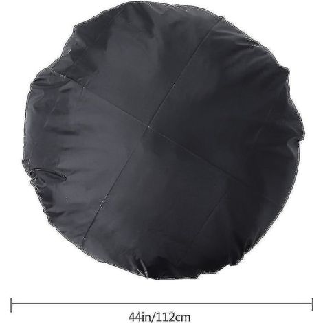 Housse imperméable ronde noire de 112 cm pour cheminée de terrasse (1/4)