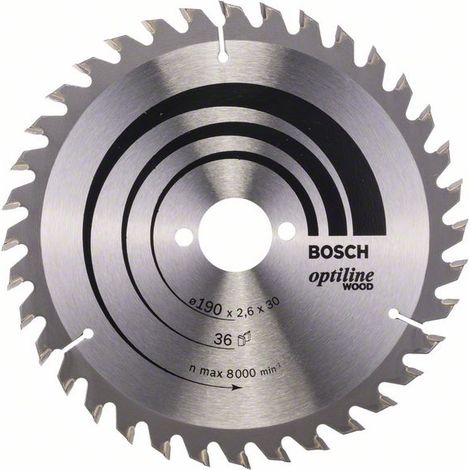 Bosch – Lame de scie circulaire 190mm pour bois dur – Alésage 30mm – 36 dents – Épaisseur 1,6mm – Coupe nette sans éclat – 2608640616 (1/10)