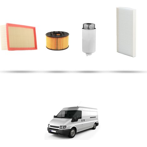 Kit tagliando 4 filtri compatibile con Ford Transit 2000 2.4 TurboDiesel 55kw dal 2000 (1/5)
