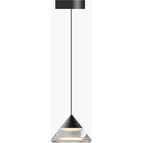 Suspension Conique Noire, suspensions en métal galvanisé avec Abat-Jour en Acrylique, Lampe de Chevet, Lustre LED Moderne - 9W - 3000K, plafonniers minimalistes Nordiques (1/5)
