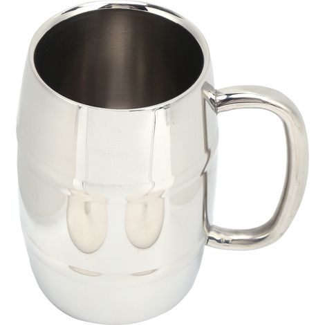 Chope à bière à double paroi de 550 ml, grande chope à whisky en acier inoxydable 304, tasse à lait pour boissons chaudes et froides