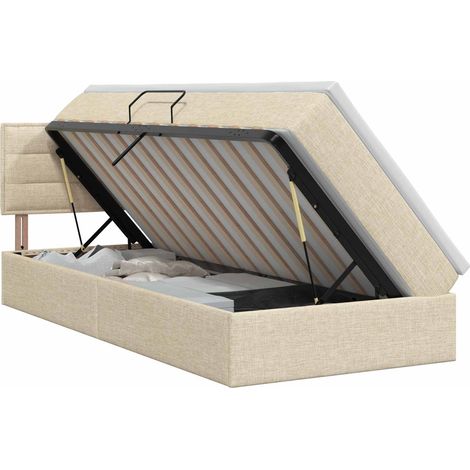 Maison Exclusive - Letto con contenitore e materasso Crema 100 x 200 cm Velluto (1/5)