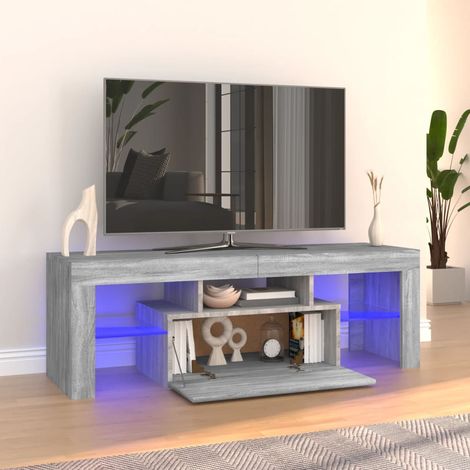 vidaXL Mobile Porta TV con Luci LED Grigio Sonoma 120x35x40 cmcm