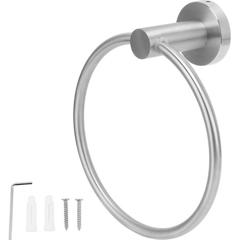 Handtuchring aus gebürstetem Edelstahl – Retro-Wandhalterung für Küche und Bad – Rostfrei und elegant