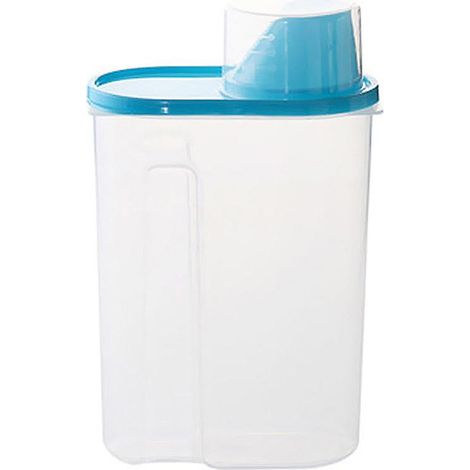 Boîte à céréales avec bec verseur et verre doseur, en plastique transparent, hermétique et étanche, idéale pour conserver le riz, les céréales et l'avoine. (1/4)