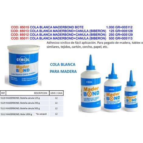 unecol cola blanca madera bond+canula (biberon) 500 gr 005113