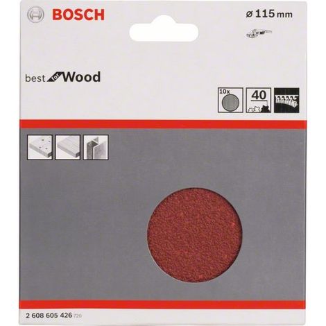 2608605426 - KIT 10 FOGLI BOSCH D.115mm P.40 BEST WOOD