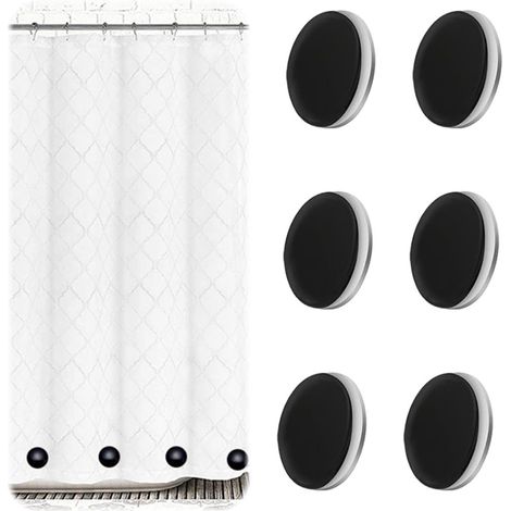 pesi magnetici per tende, pesi magnetici per tende, guinzagli per tende, adatti per tende da doccia, tende (nero) (1/5)