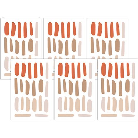 Vinyl Wall Decals - Peel And Stick Abstract Line Stickers - For Living Room Bedroom Office Bathroom Decor - 6 Sheets 120 Stripes (1/5)