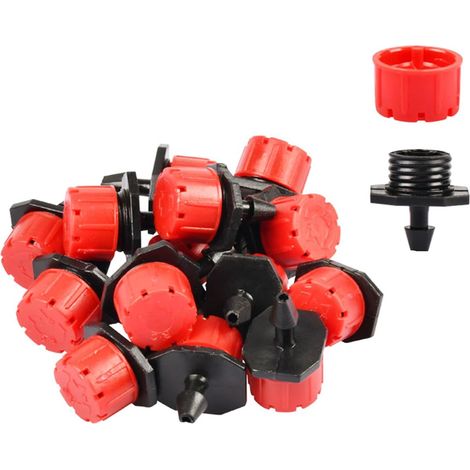100 goutteurs d'irrigation réglables à 360 degrés, arroseurs de 1/4 pouce (environ 0,6 cm), pour système d'arrosage (1/5)