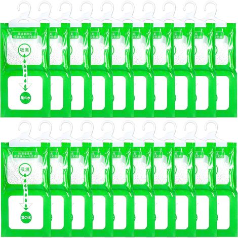 Absorbeurs d'humidité pour placard 20 pièces, sachets suspendus anti-moisissure pour cuisine, salle de bain, armoire et voiture (1/5)