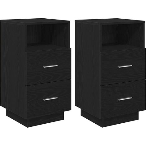Maison Exclusive - Nachttische 2 Stk. mit 2 Schubladen Schwarz 36