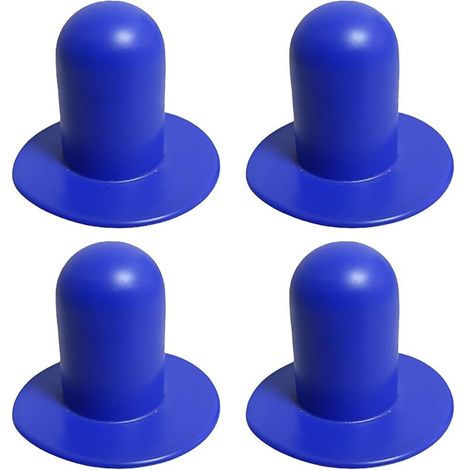 ZVD Lot de 4 bouchons muraux de piscine - Pièces de rechange - Filtre de piscine hors sol - Filtre de pompe - Bouchon de trou compatible avec Intex et Bestway (bleu) (1/4)