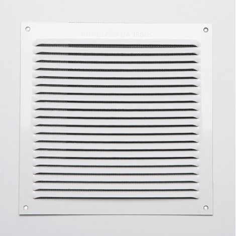 REJILLA S/BORDE DE ALUMINIUM 0.6 BLANCO LACADO 170x170mm (1/2)