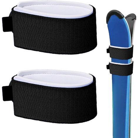 sangles de ski avec velcro, sangles de ski, velcro, sangles de fixation, sangles de ski de fond, sangles de bâtons de ski, sangles de bâtons auto-adhésives réglables, jeu de sangles de fixation (1/5)