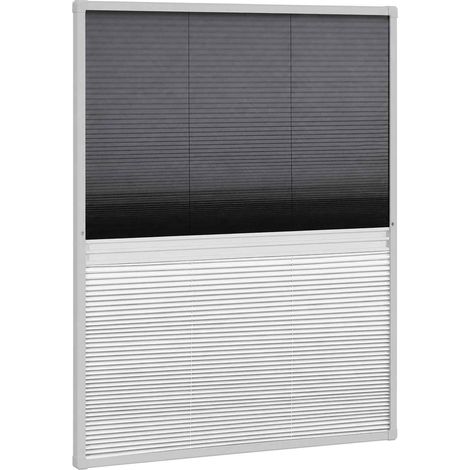 Moustiquaire plissée pour fenêtre de toit et store cadre en aluminium blanc 80 x 100 cm (1/5)