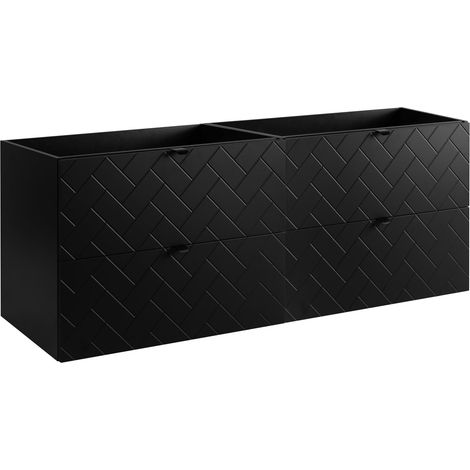 Mobile da bagno, Nero Opaco, 160 x 57 x 46 cm, Maniglie Nere (1/5)