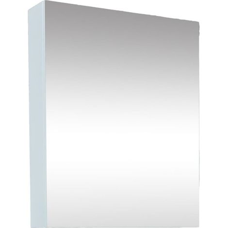 B-Way 60x75 cm Badezimmerschrank aus Laminat mit integriertem Spiegel, weiß (BWAY60CABW)