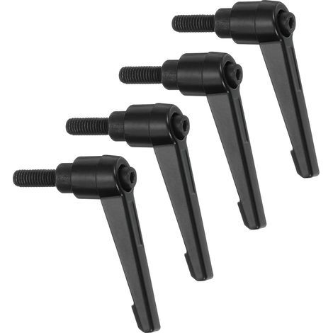 pezzi - Maniglia di serraggio - Leva a cricchetto - Filettatura maschio M6 - Acciaio legato nero per macchine utensili 50x16mm (1/5)