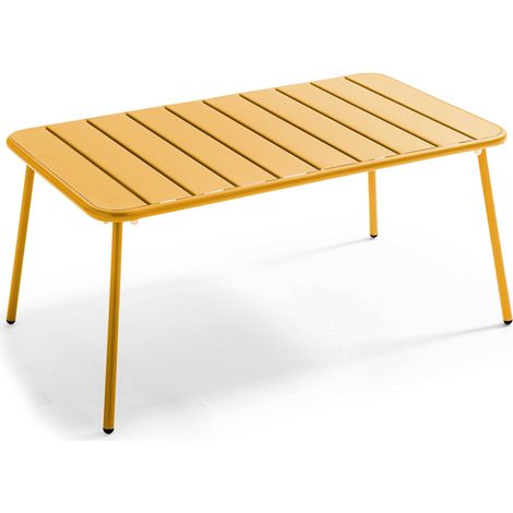 Table basse de jardin acier jaune 90 x 50 cm - Palavas