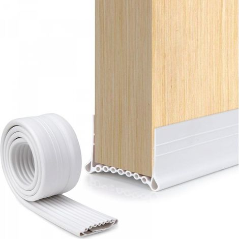 Joint de bas de porte, bande de protection contre les courants d'air, isolation phonique, 1 m, blanc (1/5)