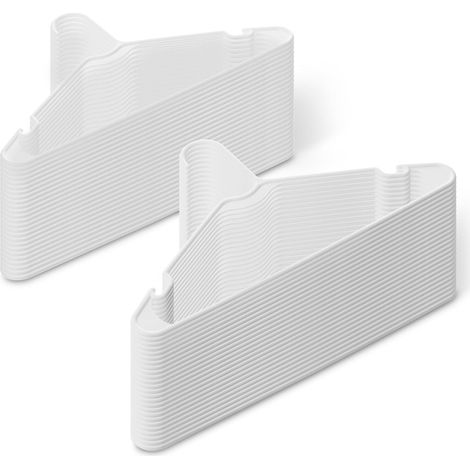 Lot de 50 cintres en plastique, taille adulte, design renforcé, crochet incurvé, pour placard