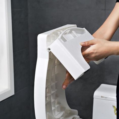 Tabouret de toilette - - Pliable - 41x25x17,5 cm - Blanc - Pour adulte (1/4)