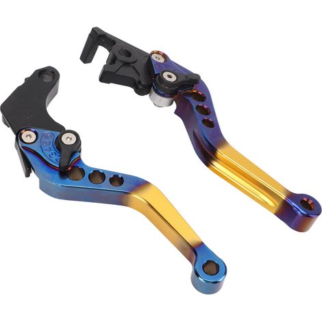 Motorradbrems- und Kupplungshebel, blau und gelb, CNC-gefrästes Aluminium, für MSX125 unter 150 cm³ (1/5)