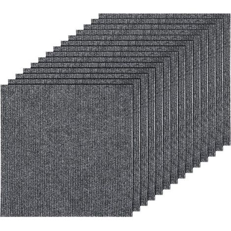 30 pezzi，Piastrelle di moquette autoadesive，3030 cm，Grigio scuro，Pavimentazione morbida，Facile da installare，soggiorni e camere da letto (1/5)