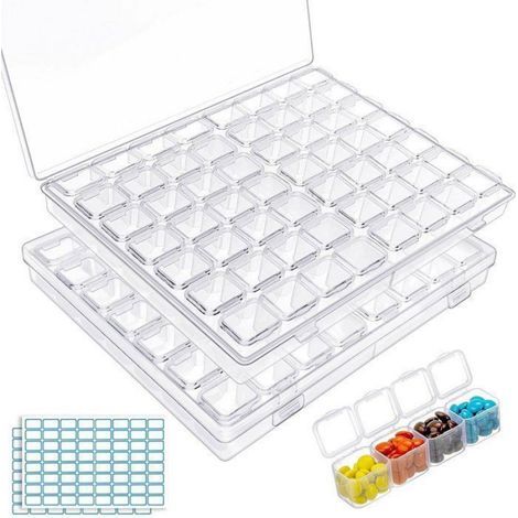 Aufbewahrungsbox – 56 Fächer pro Box – Für Kleinteile – 2er-Set (1/5)