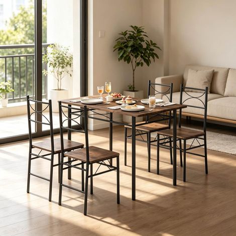 Set tavolo sedie da pranzo in MDF e ferro OKMYHOME (1/3)