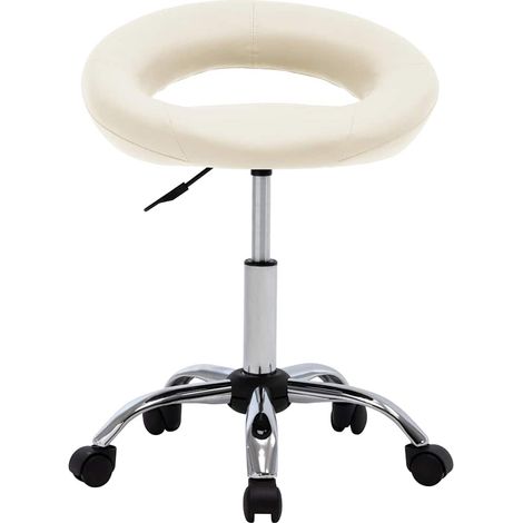 Maison Exclusive - Sedia da Lavoro con Ruote Crema in Similpelle (1/5)