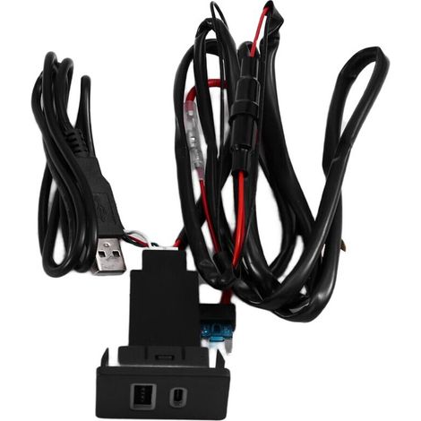 Chargeur de Voiture USB TYPE-C, Prise de Charge Rapide, Adaptateur D'Entrée Audio, Radio, Disque U, Prise Flash pour