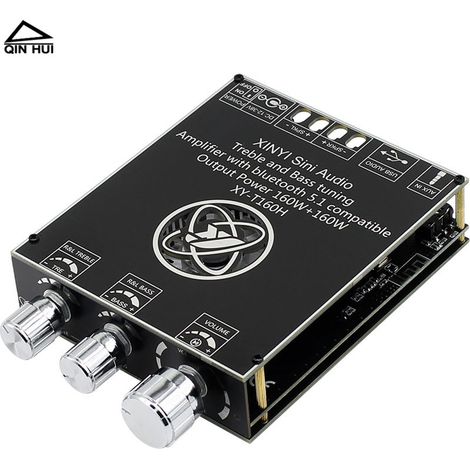 Carte d'amplificateur numérique Bluetooth 5.1 de qualité audiophile haute fidélité avec modules audio haute puissance stéréo à deux canaux 2160W.