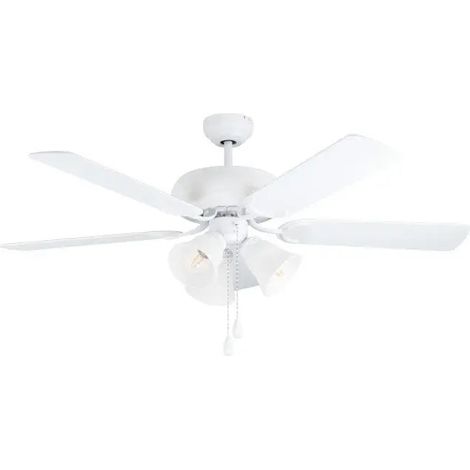 [NEUWERTIG] B-Ware Eglo Deckenventilator Ventilator Las Palmas E27 Zugschalter Weiß 3x E27 ø 132 Cm